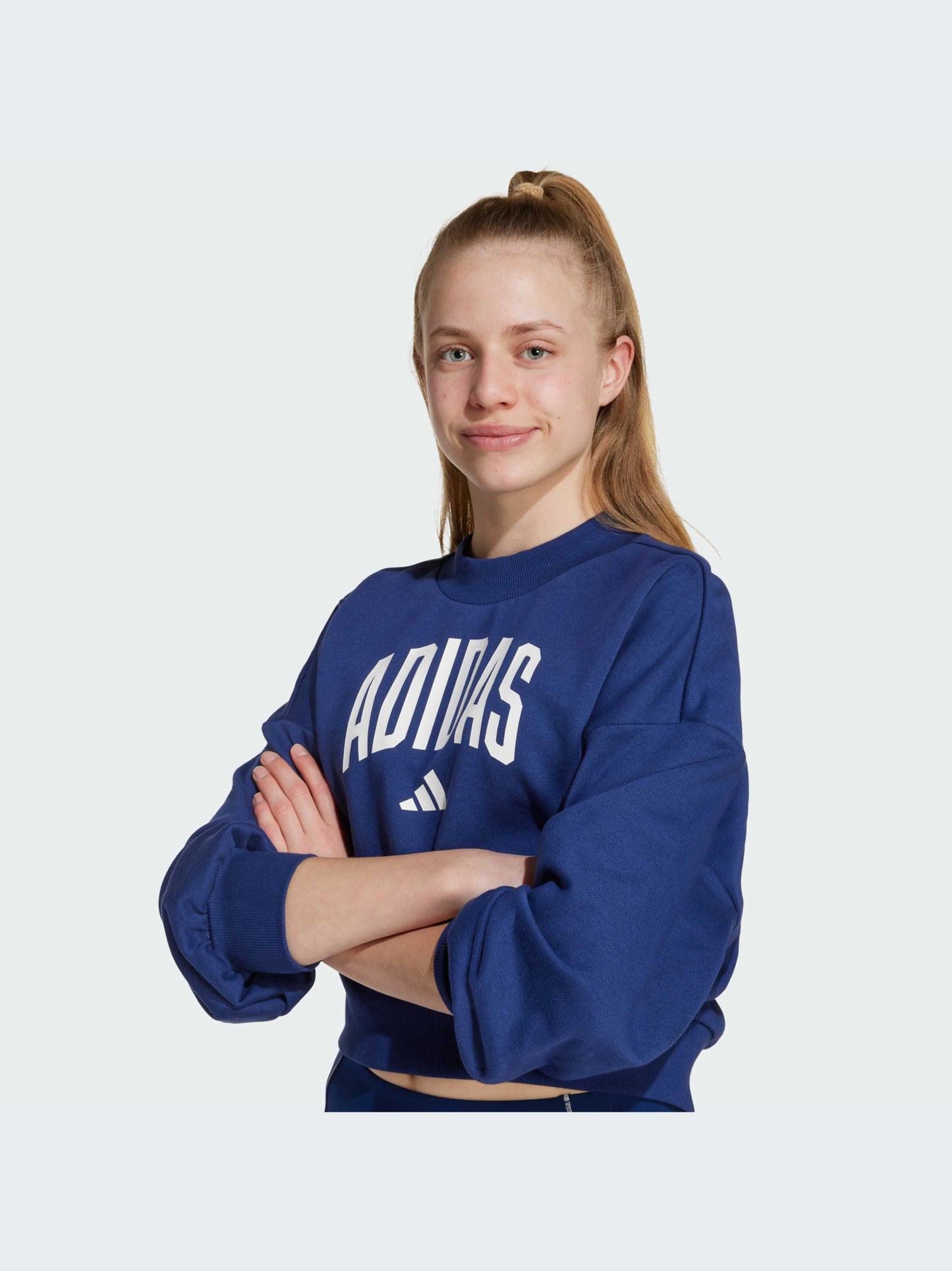 Sudadera de cuello redondo con tipografía universitaria Seasonals Essentials para niños