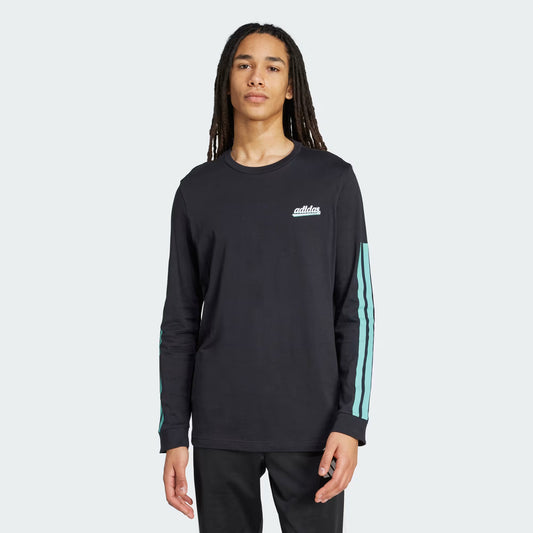 Camiseta estampada de manga larga con letras en color