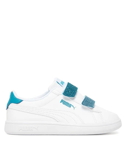 Zapatillas Smash 3.0 L Glitter Velcro V Ps 3 Blanco