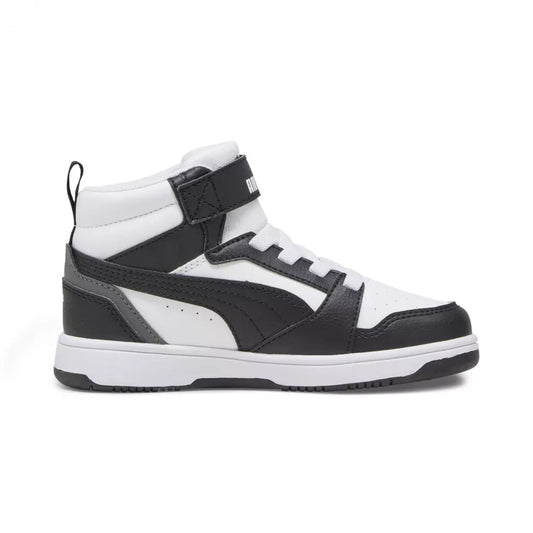 Zapatilla Puma Rebound V6 Mid Jr Blanco Negro