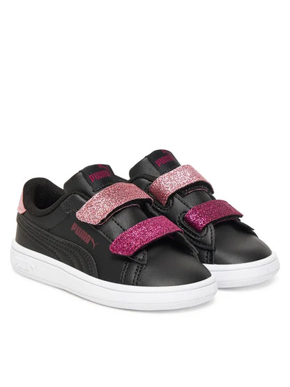 Zapatillas Smash 3.0 L Glitter Velcro V Inf Negro